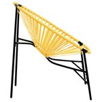 vidaXL Lot de 3 Chaise de jardin noir et jaune résine tressée