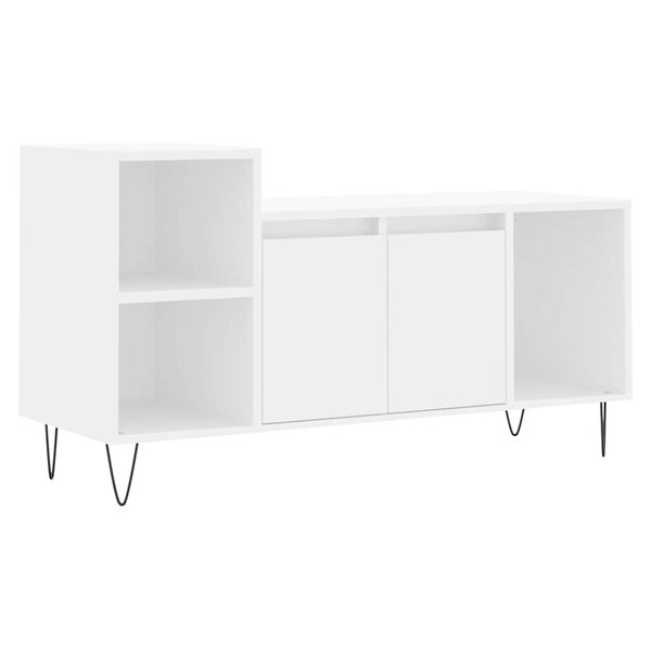 vidaXL Meuble TV Blanc 100x35x55 cm Bois d'ingénierie