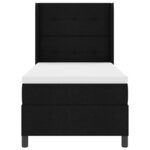 vidaXL Lit à ressort LED avec matelas Noir 90 x 200 cm tissu