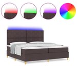 vidaXL Lit à ressorts avec matelas Marron foncé 200 x 200 cm tissu