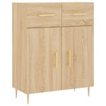 vidaXL Buffet haut Chêne sonoma 69 5x34x180 cm Bois d'ingénierie