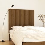 vidaXL Tête de lit murale Marron miel 127 5x3x110cm Bois massif de pin