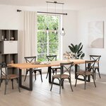 vidaXL Dessus de table marron clair bois chêne massif rectangulaire