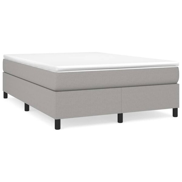 vidaXL Sommier à lattes de lit avec matelas Gris clair 140x190cm Tissu