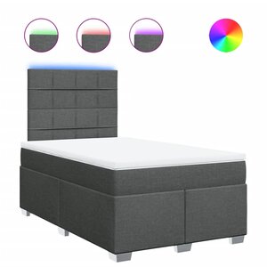 vidaXL Sommier à lattes de lit avec matelas gris foncé 120x190cm tissu