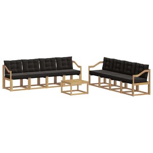 vidaXL Ensemble de canapés d'extérieur 9 Pièces Blanc et noir
