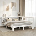 vidaXL Lit bibliothèque sans matelas blanc 140x190 cm bois pin massif