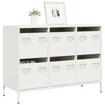vidaXL Buffet blanc 101 5x39x73 5 cm acier laminé à froid