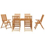 vidaXL Ensemble de Salle à Manger de Jardin 7 Pièces en Bois Massif d'Acacia