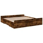 vidaXL Cadre de lit avec tiroirs sans matelas chêne fumé 200x200 cm