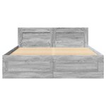 vidaXL Cadre de lit et tête de lit sans matelas sonoma gris 120x190 cm