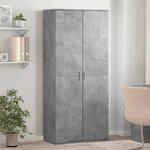 vidaXL Armoire à chaussures Gris béton 80x39x178 cm Bois d'ingénierie