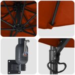 vidaXL Parasol de terrasse Terracotta Cadre en aluminium  toile en polyester