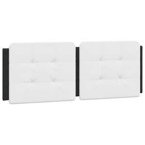 vidaXL Coussin de tête de lit blanc et noir 140 cm similicuir