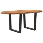 vidaXL Table à manger marron clair bois de chêne massif ovale