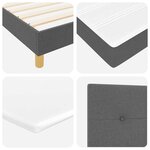 vidaXL Lit à Ressorts avec Matelas Crème 90x200 cm Tissu Gris foncé