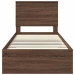 vidaXL Cadre de lit avec tiroir Chêne Marron et Argent 75 x 190 cm