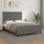 vidaXL Cadre de lit avec tête de lit Gris 140x200 cm Similicuir