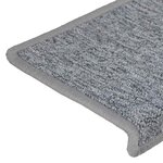 vidaXL Tapis d'escalier 30 pièces 65 x 21 x 4 cm Gris clair Bord rectangulaire