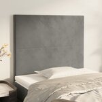 vidaXL Têtes de lit 2 Pièces Gris clair 90x5x78/88 cm Velours