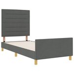 Cadre de lit vidaXL Gris foncé 100x200 cm Tissu