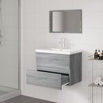 vidaXL Meubles de salle de bain Sonoma gris Bois d'ingénierie