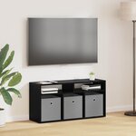 vidaXL Basboard avec tiroir Chêne noir 87 x 27 5 x 43 cm