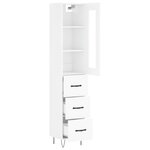 vidaXL Buffet haut Blanc brillant 34 5x34x180 cm Bois d'ingénierie