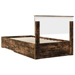 vidaXL Cadre de lit Chêne fumé 100 x 200 cm Bois d'ingénierie