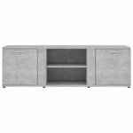 vidaXL Meuble TV Gris béton 120x34x37 cm Bois d’ingénierie