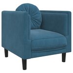 vidaXL Ensemble de canapés 3 Pièces avec coussins bleu velours