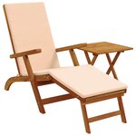 vidaXL Chaise longue inclinable et pliable 2 pc Bois d'Acacia Massif