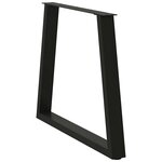 vidaXL Pieds de table à manger en V 2 pièces Noir 80 x (72-73 3) cm Acier