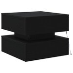 vidaXL Table basse avec lumières LED chêne noir 50x50x40 cm