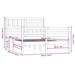 vidaXL Cadre de lit Blanc Bois massif 160x200 cm