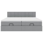 VidaXL Cadre de lit ottoman et matelas gris clair 200x200cm tissu