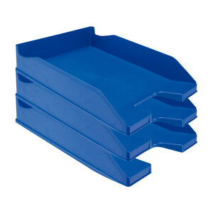 Q-connect corbeille à courrier empilable - PP documents - A4+ - Bleu