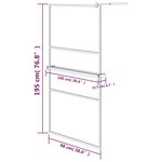 vidaXL Paroi de douche avec étagère Noir 100x195cm Verre ESG&Aluminium