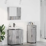 vidaXL Ensemble de mobilier de salle de bain 3 Pièces Sonoma gris