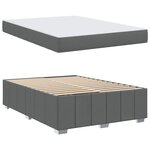 vidaXL Cadre de lit avec matelas Gris foncé 140 x 200 cm tissu
