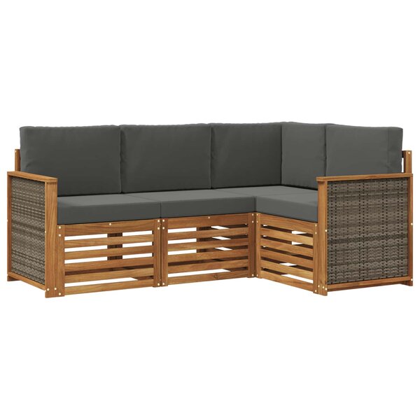 vidaXL Ensemble de canapés d'extérieur 4 pc Polyester