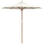 vidaXL Parasol de Jardin Crème 217x230 cm en Bambou