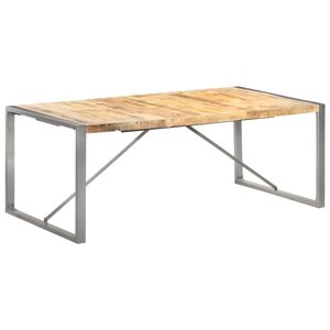 vidaXL Table à manger 200x100x75 cm Bois de manguier massif brut