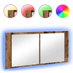 vidaXL Armoire Miroir LED Bois Ancien 100x12x45 cm