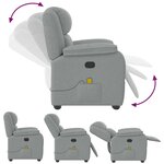 vidaXL Fauteuil de massage inclinable Gris clair Tissu
