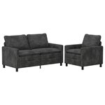 vidaXL Ensemble de Canapés 2 Pièces Gris foncé Polyester