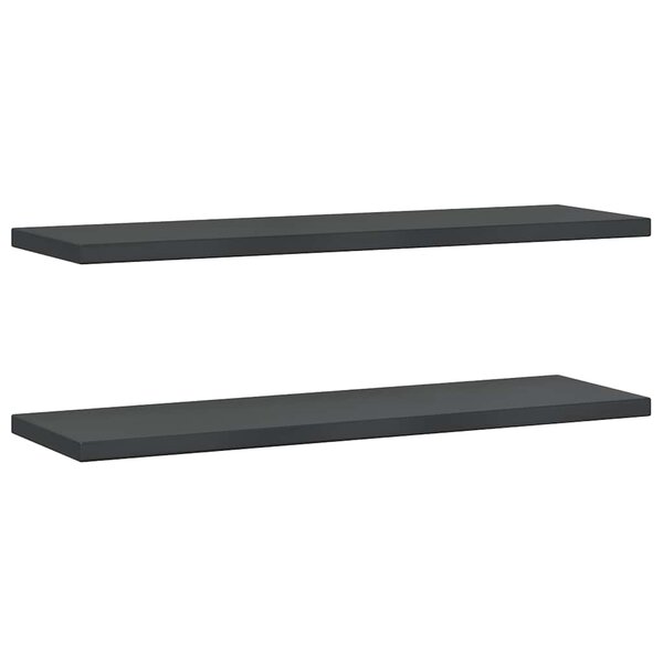 vidaXL Étagères murales 2 Pièces 100x30x3 cm noir acier inoxydable