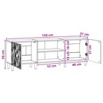 vidaXL Meuble TV 150 x 31 x 50 cm Gris béton Bois d'ingénierie