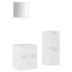 vidaXL Ensemble de meubles de salle de bain Blanc Aggloméré