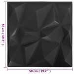 vidaXL Panneaux muraux 3D 12 Pièces 50x50 cm noir diamant 3 m²
